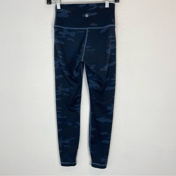 Lululemon WunderUnder Blue Camo Yoga Exercise Pants - Picture 7 of 8